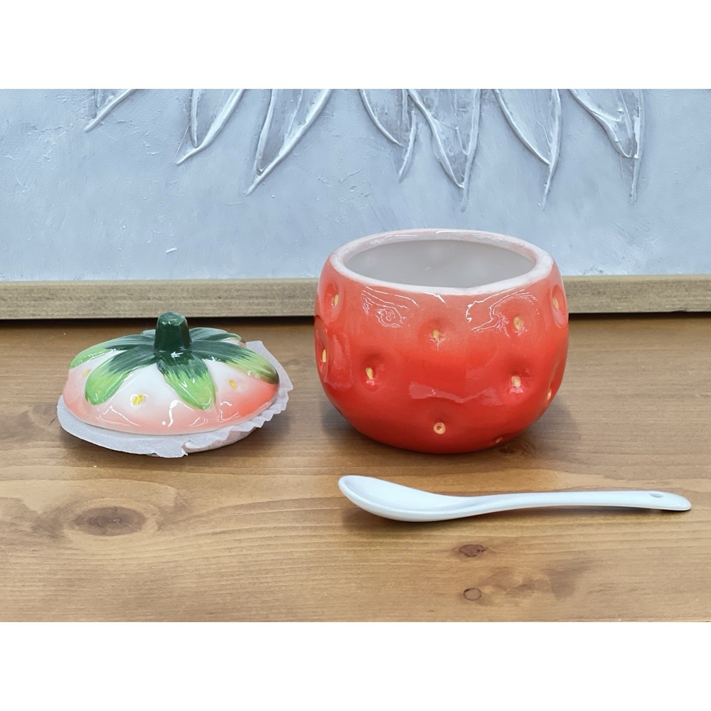 Strawberry Sugar Bowl & Spoon